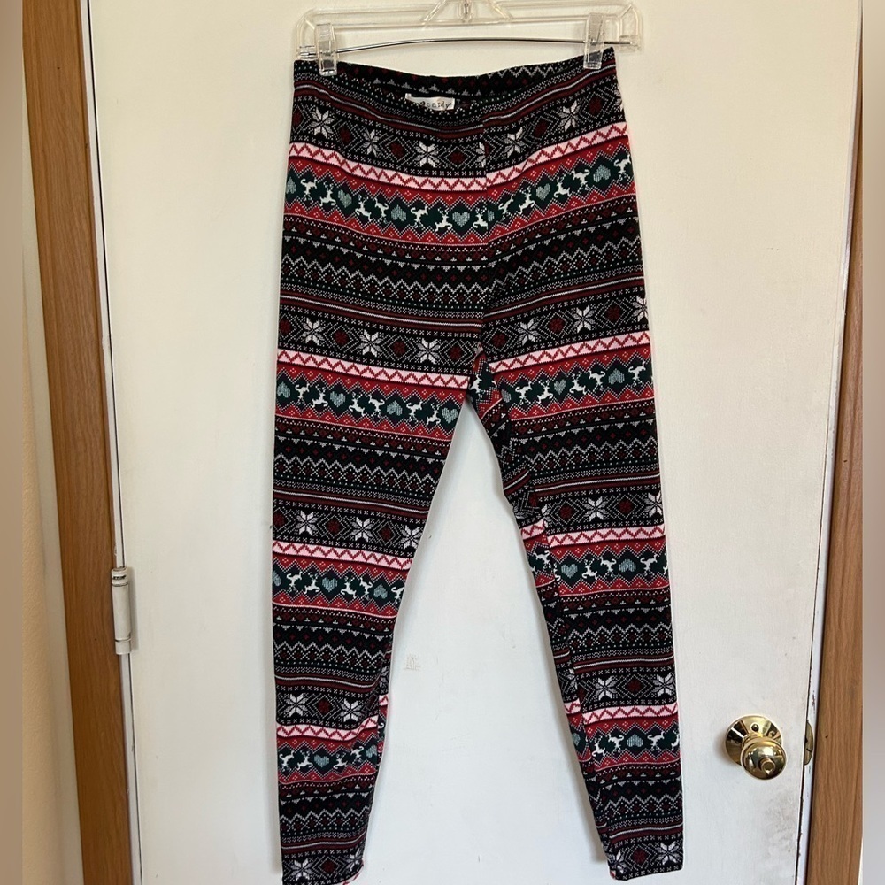 NWOT eye candy large fleece lined, holiday, print leggings